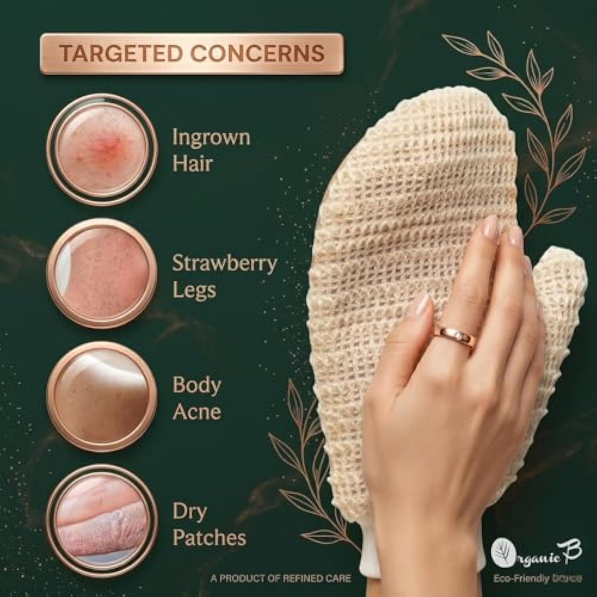 Natural Exfoliating Bath Glove, Ramie Fabric